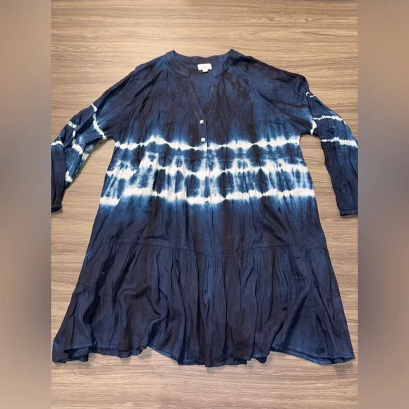 Mud Pie Women's Ellison Navy Tie Dye Dress S - Picture 4 of 11